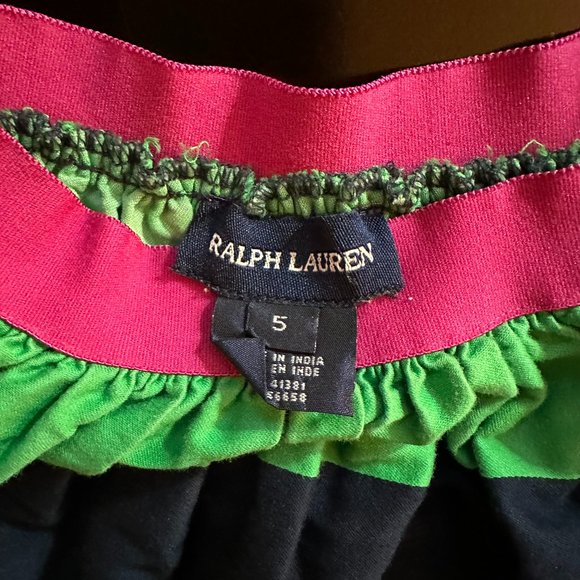 Ralph Lauren Navy/Green Stripe Skirt Size 5 - Picture 3 of 3